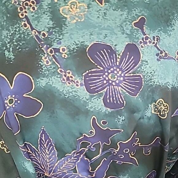 VTG California Dynasty Silky Floral Robe OS Retro Glam Y2K Loungewear - Picture 4 of 8